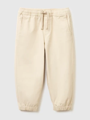 Benetton, Stretch Cotton Joggers, Size: 116, Beige, Kids United Colors of Benetton