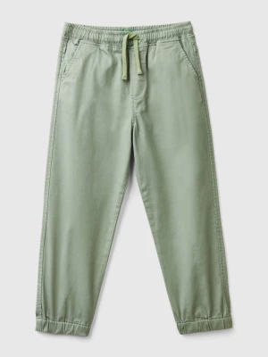 Benetton, Stretch Cotton Joggers With Drawstring, size 3XL, Light Green, Kids United Colors of Benetton