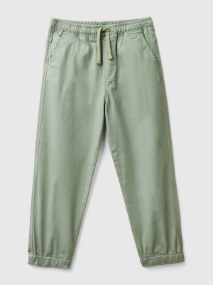 Benetton, Stretch Cotton Joggers With Drawstring, size 3XL, Light Green, Kids United Colors of Benetton