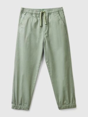 Benetton, Stretch Cotton Joggers With Drawstring, size M, Light Green, Kids United Colors of Benetton