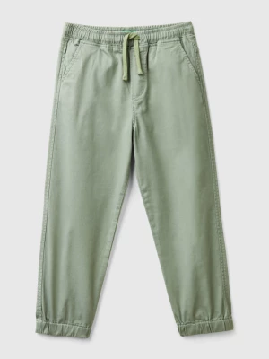 Benetton, Stretch Cotton Joggers With Drawstring, size S, Light Green, Kids United Colors of Benetton