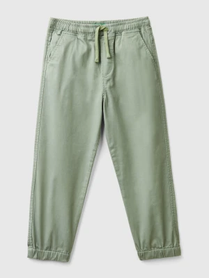 Benetton, Stretch Cotton Joggers With Drawstring, size XL, Light Green, Kids United Colors of Benetton