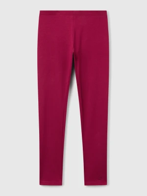 Benetton, Stretch Cotton Leggings With Logo, Size: XL, Burgundy, Kids United Colors of Benetton