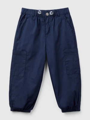 Benetton, Stretch Cotton Parachute Trousers, size 110, Dark Blue, Kids United Colors of Benetton