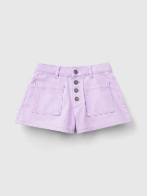 Benetton, Stretch Cotton Shorts, size S, Lilac, Kids United Colors of Benetton