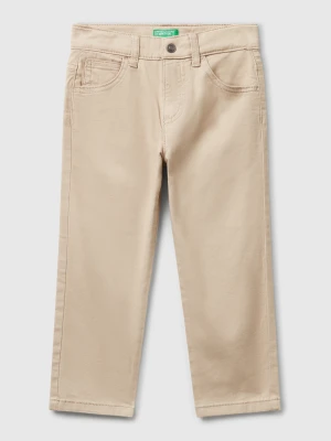 Benetton, Stretch Cotton Trousers, size 116, Beige, Kids United Colors of Benetton
