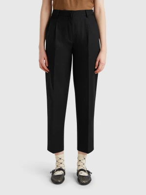 Benetton, Stretch Cotton Trousers, size , Black, Women United Colors of Benetton