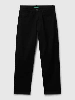 Benetton, Stretch Cotton Trousers, size XL, Black, Kids United Colors of Benetton