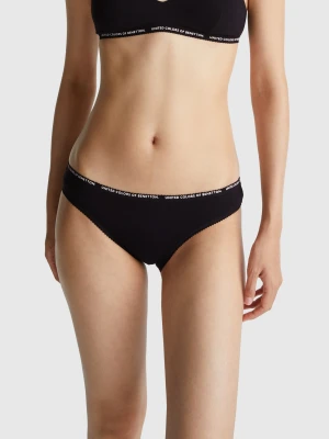 Benetton, Stretch Cotton Underwear, size XS, Black, Women United Colors of Benetton