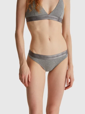 Benetton, Stretch Cotton Underwear, size XS, Dark Gray, Women United Colors of Benetton