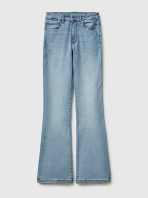Benetton, Stretch Flare Fit Jeans, Size: 34, Light Blue, Women United Colors of Benetton
