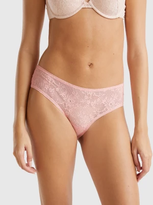 Benetton, Stretch Lace Underwear, size L, Pink, Women United Colors of Benetton