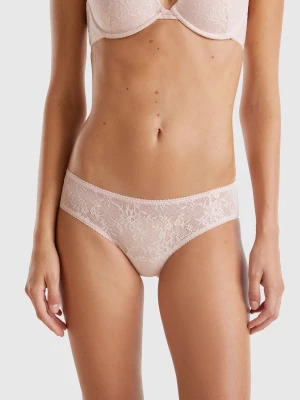 Benetton, Stretch Lace Underwear, size L, Soft Pink, Women United Colors of Benetton