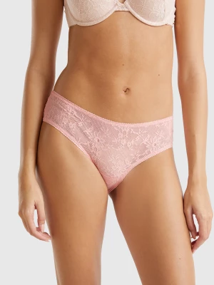 Benetton, Stretch Lace Underwear, size M, Pink, Women United Colors of Benetton