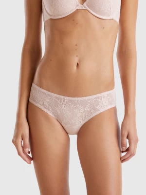 Benetton, Stretch Lace Underwear, size M, Soft Pink, Women United Colors of Benetton