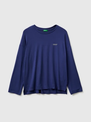 Benetton, Stretch Modal Sweater, Size: XS, Blue, Women United Colors of Benetton