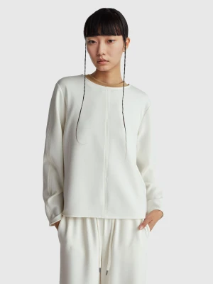 Benetton, Stretch Modal T-shirt, Size: XXS, Creamy White, Women United Colors of Benetton