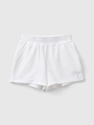 Benetton, Stretch Organic Cotton Shorts, size 2XL, White, Kids United Colors of Benetton