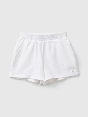 Benetton, Stretch Organic Cotton Shorts, size L, White, Kids United Colors of Benetton