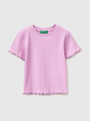 Benetton, Stretch Ribbed T-shirt, Size: 116, Lilac, Kids United Colors of Benetton