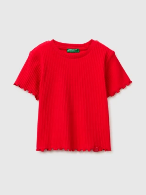 Benetton, Stretch Ribbed T-shirt, Size: 116, Red, Kids United Colors of Benetton