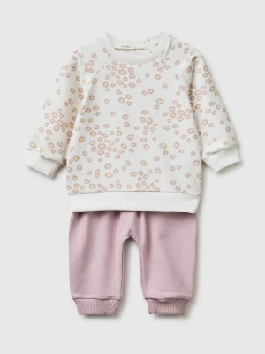 Benetton, Stretch Sweatshirt Outfit, Size: 82, Creamy White, Kids United Colors of Benetton