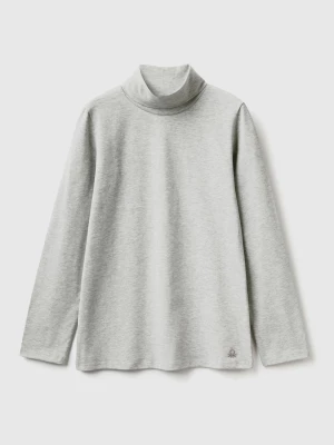 Benetton, Stretch T-shirt With High Neck, size M, Light Gray, Kids United Colors of Benetton