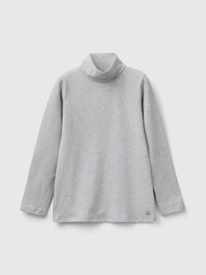 Benetton, Stretch T-shirt With High Neck, size S, Light Gray, Kids United Colors of Benetton