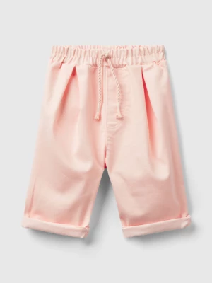 Benetton, Stretch Trousers With Drawstring, size 56, Peach, Kids United Colors of Benetton