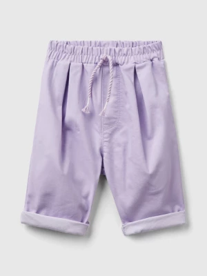Benetton, Stretch Trousers With Drawstring, size 68, Lilac, Kids United Colors of Benetton