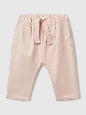 Benetton, Stretch Trousers With Drawstring, size 82, Soft Pink, Kids United Colors of Benetton