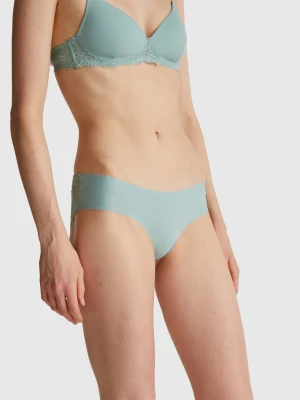 Benetton, Stretch Underwear With Lace, Size: XS, Aqua, Women United Colors of Benetton
