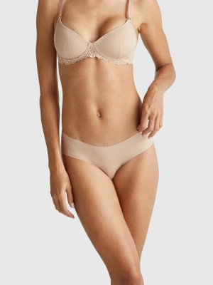 Benetton, Stretch Underwear With Lace, Size: XS, Beige, Women United Colors of Benetton