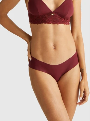 Benetton, Stretch Underwear With Lace, Size: XS, Burgundy, Women United Colors of Benetton