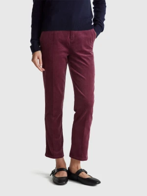 Benetton, Stretch Velvet Chinos, Size: 50, Plum, Women United Colors of Benetton