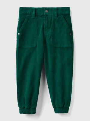 Benetton, Stretch Velvet Trousers, size 104, Dark Green, Kids United Colors of Benetton