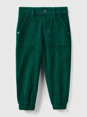 Benetton, Stretch Velvet Trousers, size 110, Dark Green, Kids United Colors of Benetton