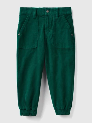 Benetton, Stretch Velvet Trousers, size 82, Dark Green, Kids United Colors of Benetton