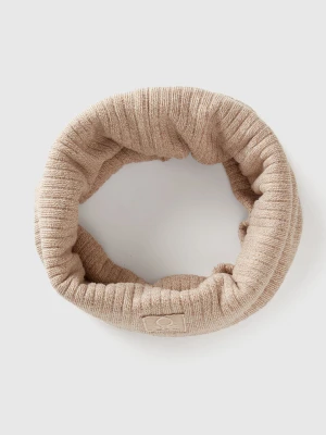 Benetton, Stretch Viscose Blend Neck Warmer, Size: OS, Beige, Kids United Colors of Benetton