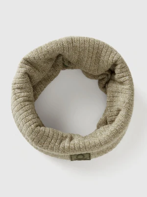 Benetton, Stretch Viscose Blend Neck Warmer, Size: OS, Military Green, Kids United Colors of Benetton