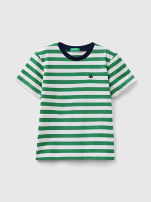 Benetton, Striped 100% Cotton T-shirt, size 104, Green, Kids United Colors of Benetton
