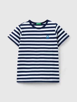 Benetton, Striped 100% Cotton T-shirt, size 2XL, Dark Blue, Kids United Colors of Benetton