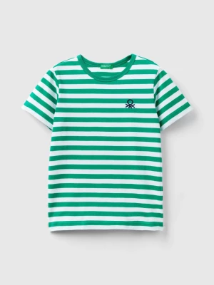Benetton, Striped 100% Cotton T-shirt, size 2XL, Green, Kids United Colors of Benetton