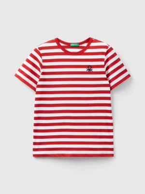 Benetton, Striped 100% Cotton T-shirt, size 2XL, Red, Kids United Colors of Benetton