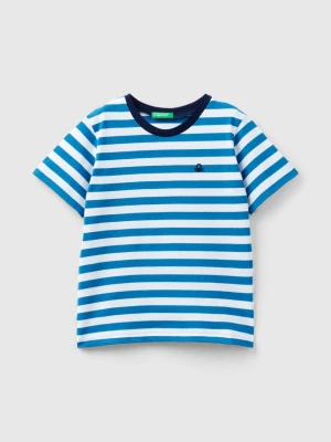 Benetton, Striped 100% Cotton T-shirt, size 82, Blue, Kids United Colors of Benetton