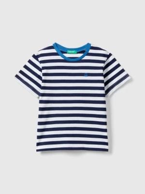 Benetton, Striped 100% Cotton T-shirt, size 82, Dark Blue, Kids United Colors of Benetton