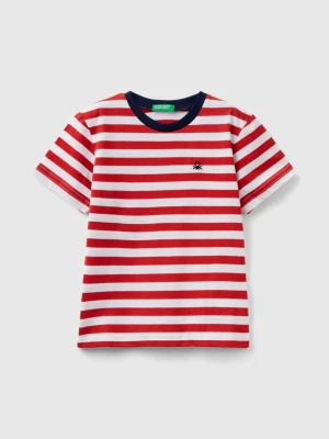 Benetton, Striped 100% Cotton T-shirt, size 82, Red, Kids United Colors of Benetton