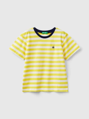 Benetton, Striped 100% Cotton T-shirt, size 82, Yellow, Kids United Colors of Benetton