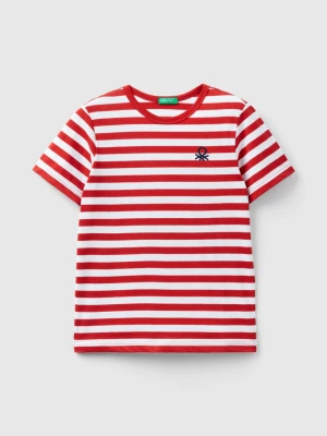 Benetton, Striped 100% Cotton T-shirt, size S, Red, Kids United Colors of Benetton