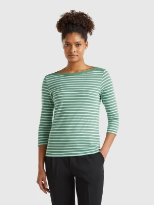 Benetton, Striped 3/4 Sleeve T-shirt In Pure Cotton, size XXS, , Women United Colors of Benetton